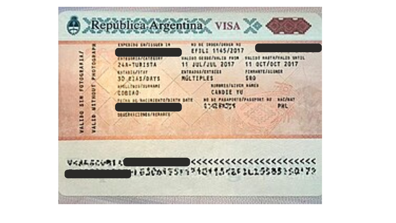 Argentina Visa Sample
